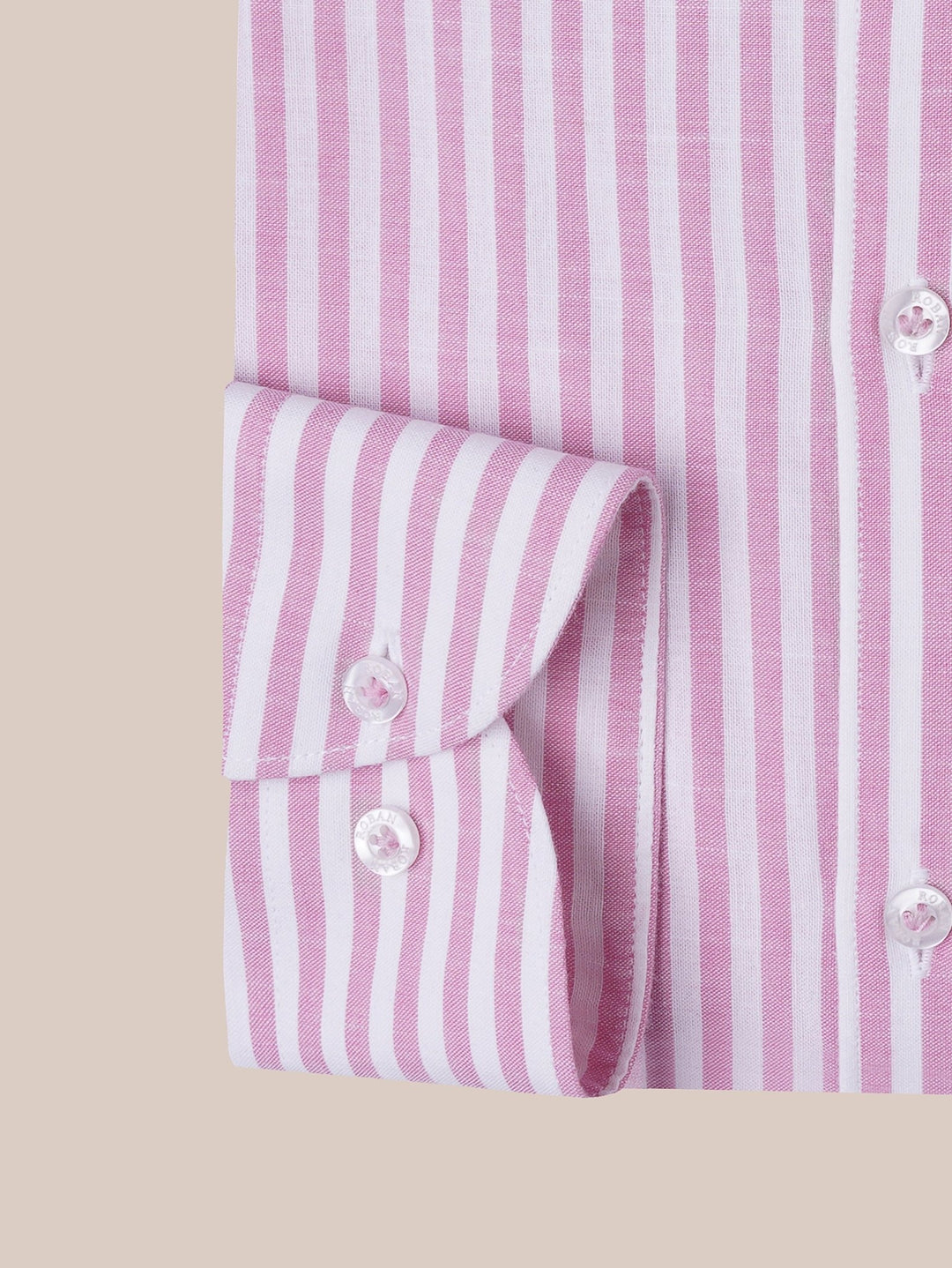 WASHED STRIPED LINEN COTTON SLIM FIT SHIRT - Roban