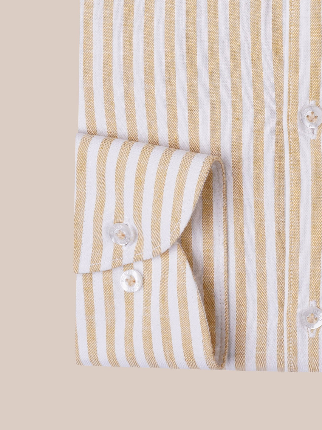 WASHED STRIPED LINEN COTTON SLIM FIT SHIRT - Roban