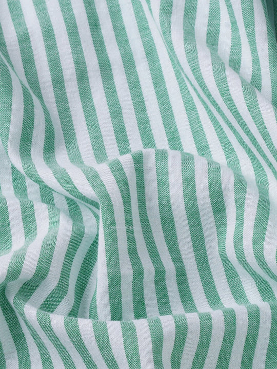 WASHED STRIPED LINEN COTTON SLIM FIT SHIRT - Roban