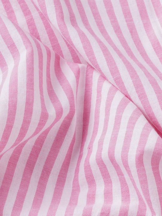WASHED STRIPED LINEN COTTON SLIM FIT SHIRT - Roban