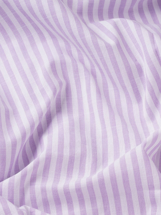 WASHED STRIPED LINEN COTTON SLIM FIT SHIRT - Roban