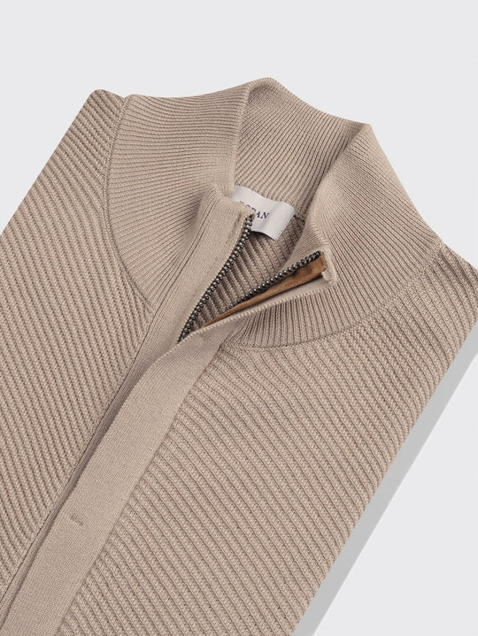 Zipped Turtle - neck cardigan - Roban
