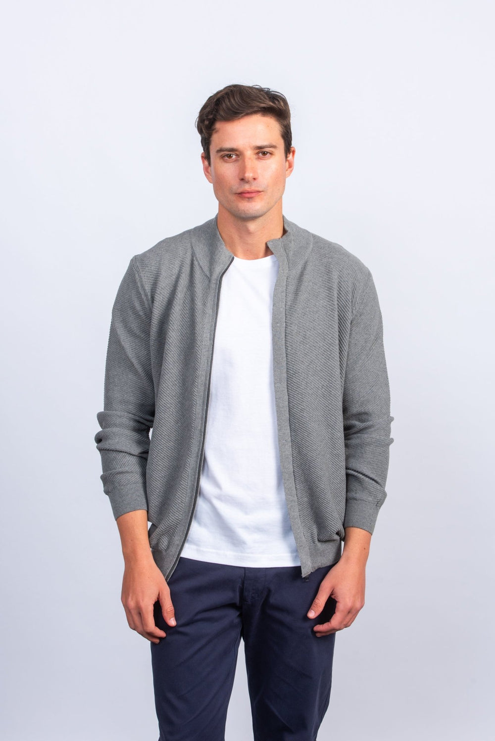 Zipped Turtle - neck cardigan - Roban