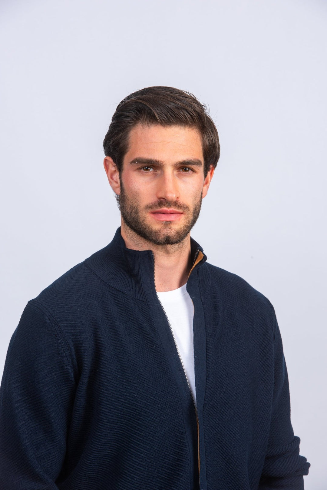 Zipped Turtle - neck cardigan - Roban