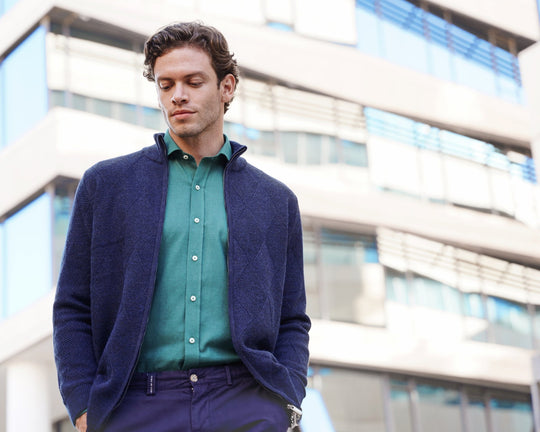 Zipped Turtle - neck cardigan - Roban