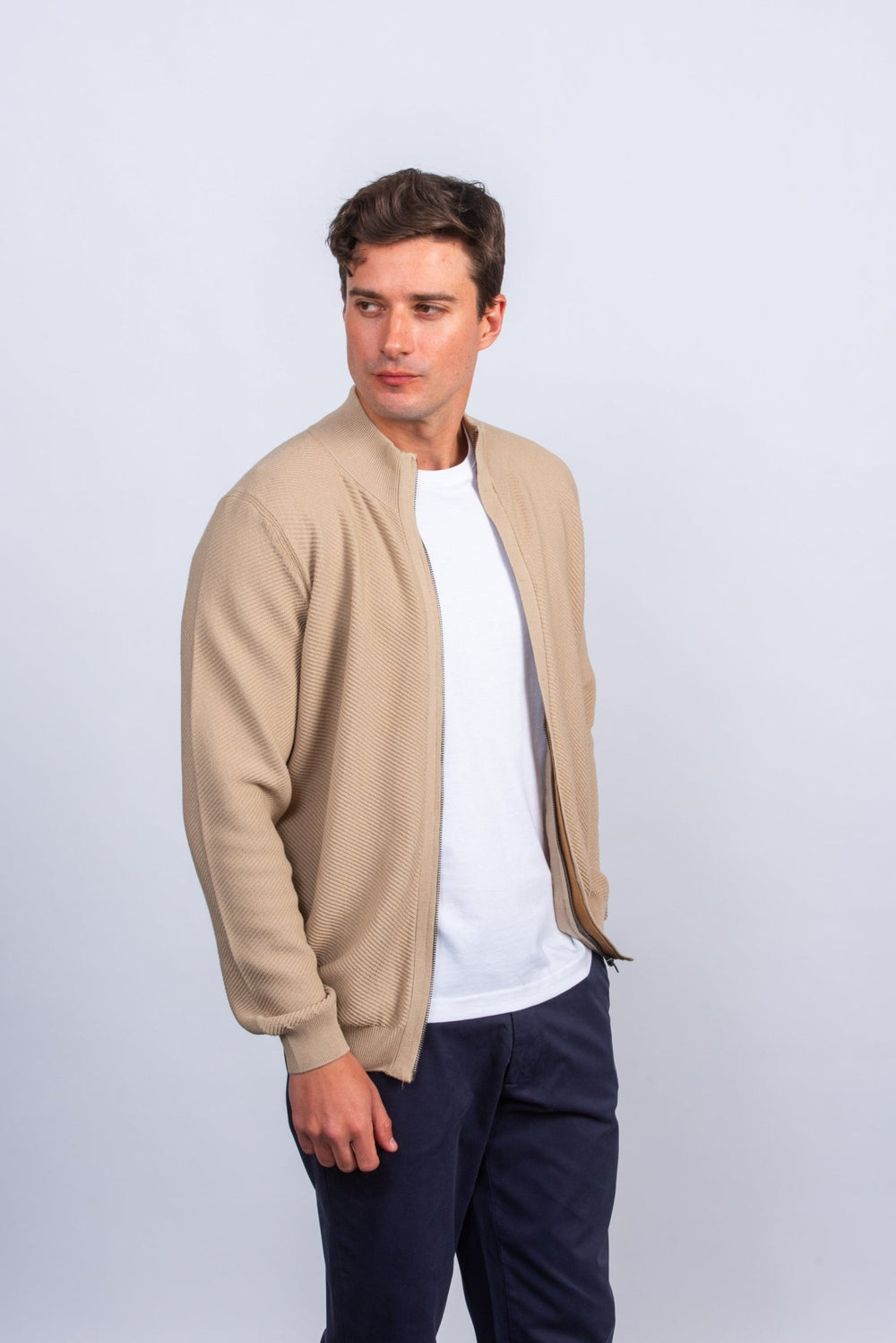 Zipped Turtle - neck cardigan - Roban