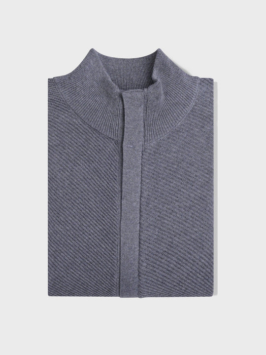 Zipped Turtle - neck cardigan - Roban