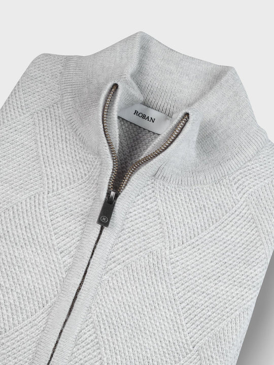 Zipped Turtle - neck cardigan - Roban