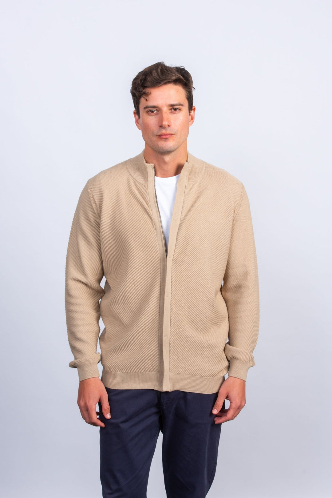 Zipped Turtle - neck cardigan - Roban