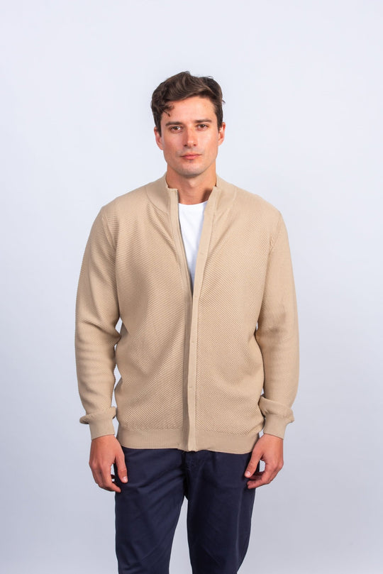 Zipped Turtle - neck cardigan - Roban