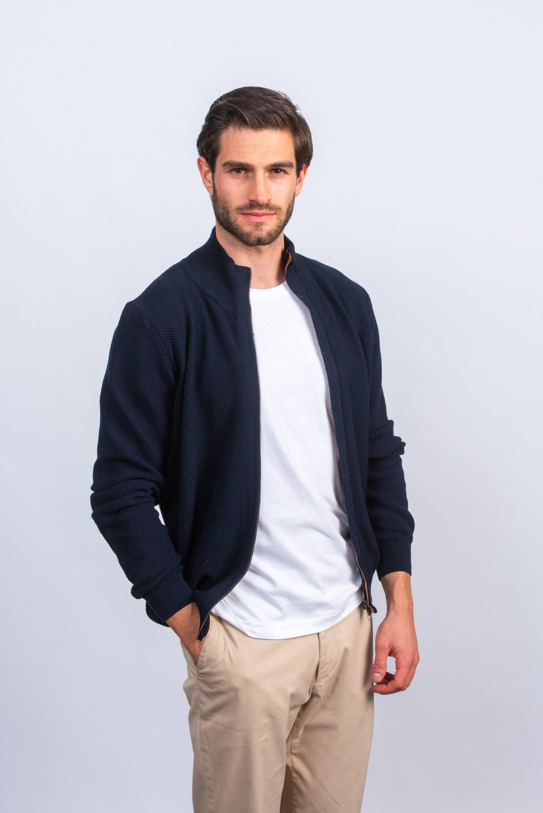 Zipped Turtle - neck cardigan - Roban