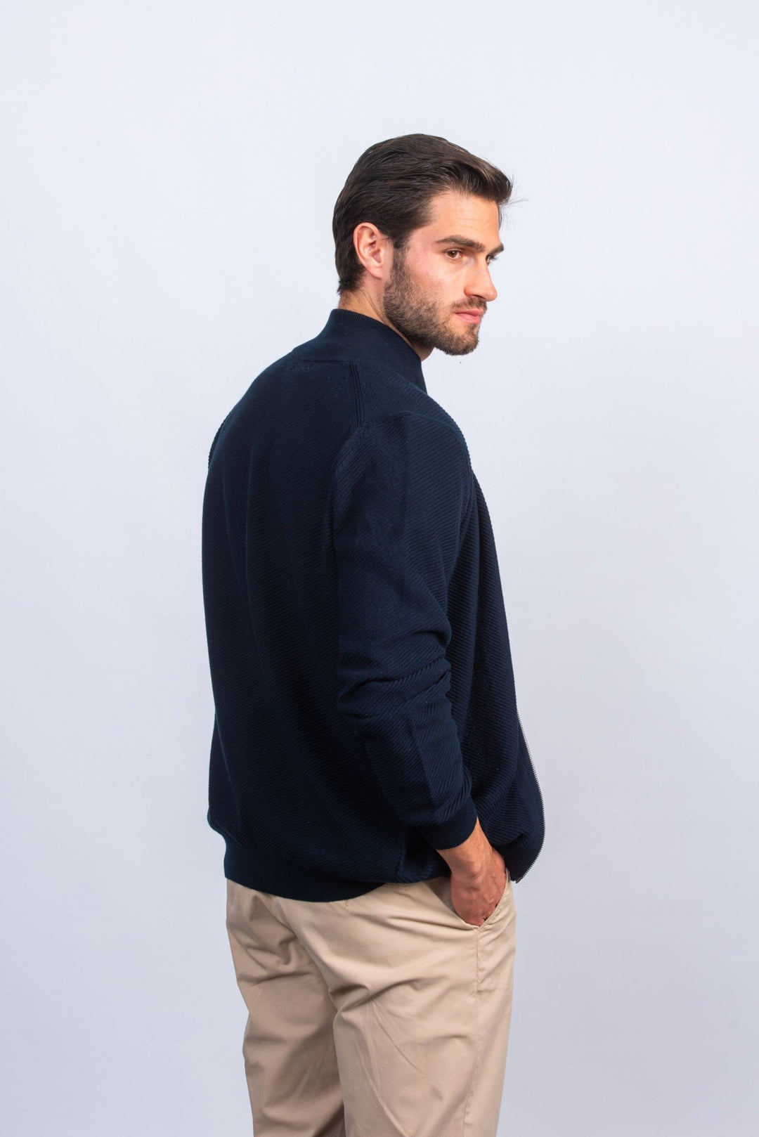 Zipped Turtle - neck cardigan - Roban