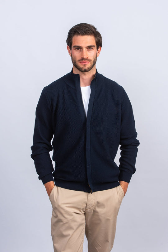 Zipped Turtle - neck cardigan - Roban