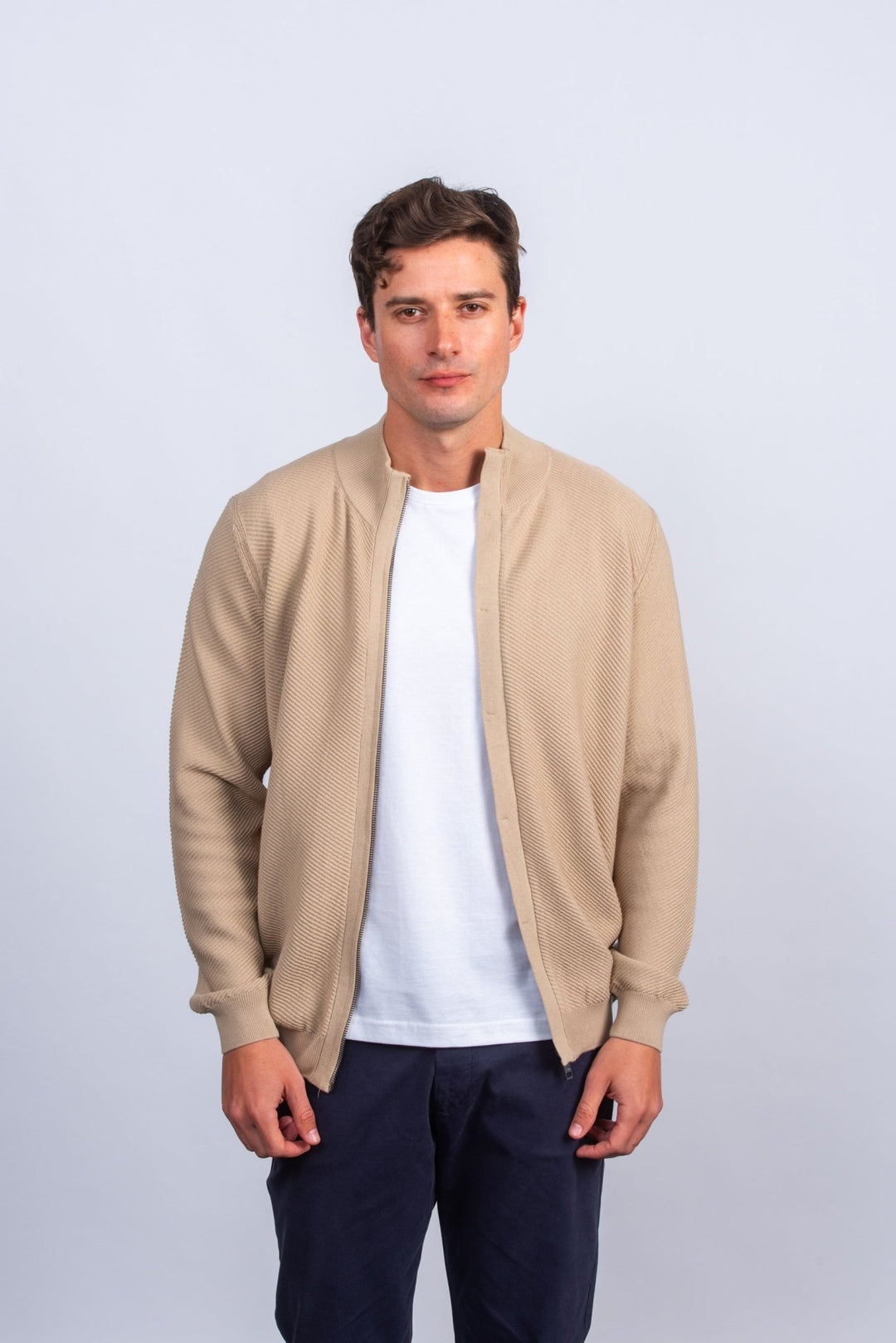 Zipped Turtle - neck cardigan - Roban