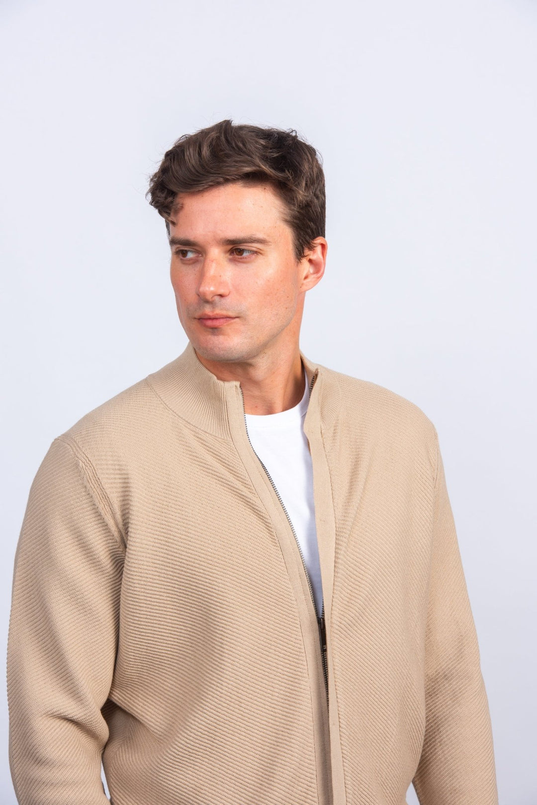 Zipped Turtle - neck cardigan - Roban